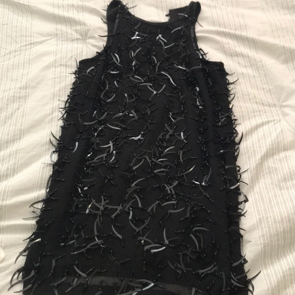 Black sequence beaded dress